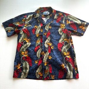 RJC Hawaiian Men’s Shirt Size‎ Large Button Down Feather Vintage
